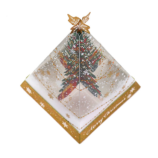クリスマスカード 洋風 立体カード XAR-826-697 （HX-20） スクエアピラミッドツリー ミニカード付き ホールマーク Christmas card｜horiman｜04
