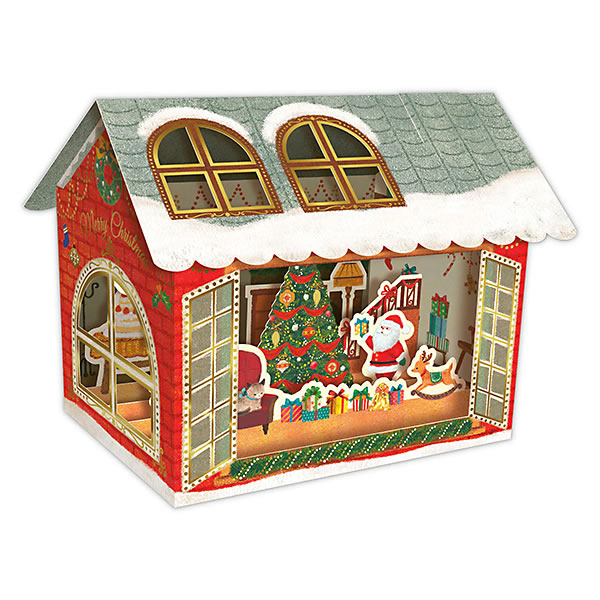 クリスマスカード 洋風 立体カード XAR-826-734 （HX-21） 大きな窓の家 ホールマーク Christmas card グリーティングカード｜horiman