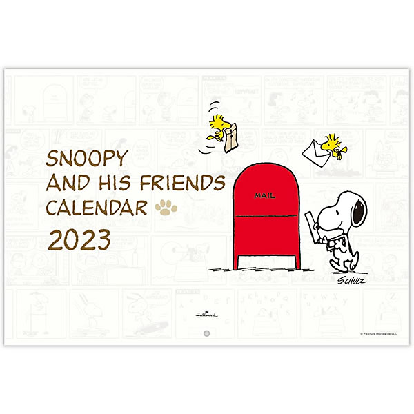 カレンダー 2023 壁掛け ホールマーク 二つ折りカレンダー（大） スヌーピー ピーナッツ YDC-804-640 (HC-14) 440×322m