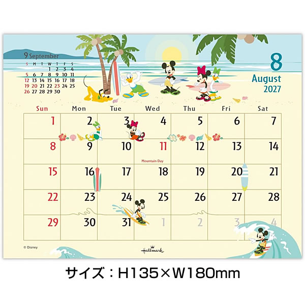 2027年 カレンダー 卓上 ホールマーク ディズニー ミッキーマウス YDC