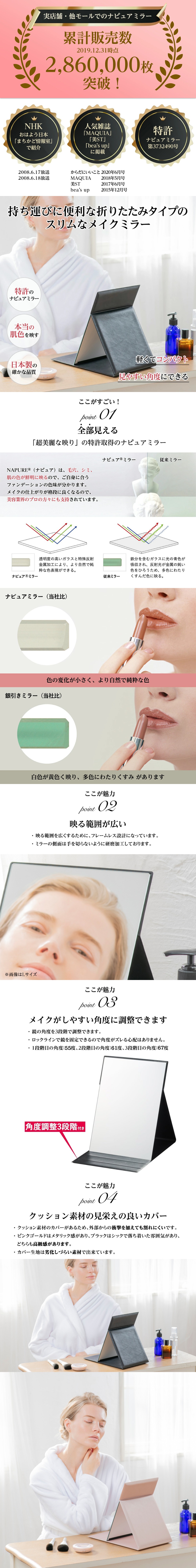 HORIUCHI MIRROR（ホリウチミラー） 堀内鏡工業 卓上ミラー LL プロ