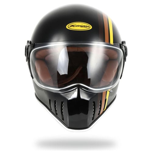 【HORIZONHELMETS】JADE マットブラック フルフェイス へルメット バイク ビンテージ メンズ レディース S～XL