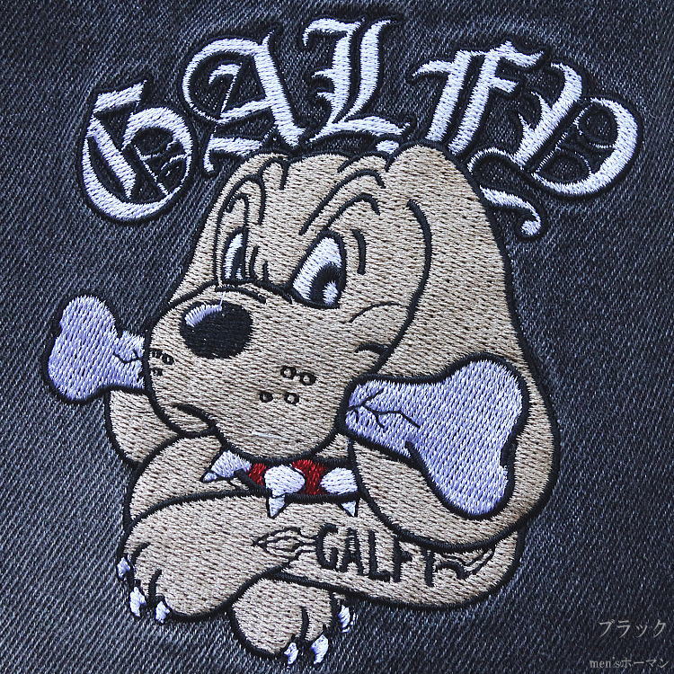 GALFY CRUTCH BRAND キャラクター刺繍デニムパンツ 2024年冬新作 GALFY.E.L.N/ガルフィー 骨骨カラーデニムパンツ