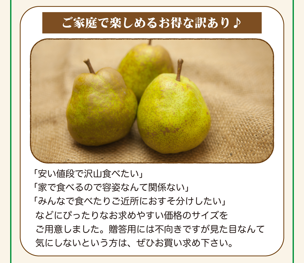 ラ・フランス 訳あり 10kg 送料無料 山形県産 ご家庭用 規格外 ら