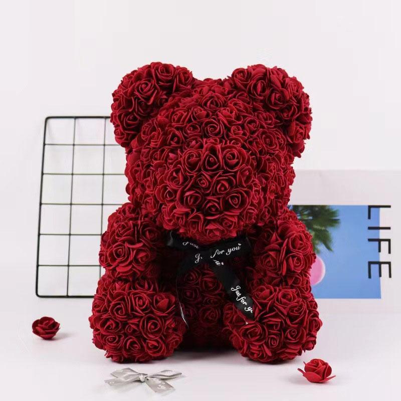 バレンタイン フラワーベア(Bear Flower ) 25/40cm 誕生日 バラ 薔薇 ソープフラワー 枯れない花 フラワー ベア 造花 ギフト｜hoshisyojistore｜16