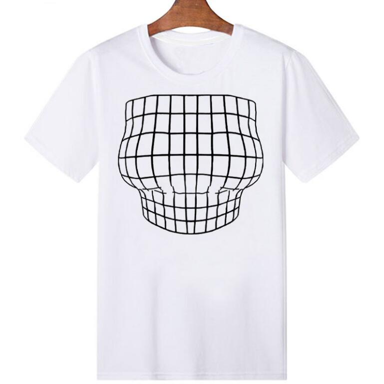 ティーシャツ レディース おしゃれ 3D 半袖TシャツカジュアルおっぱいTシャツ ホワイト ブラック｜hoshisyojistore｜02