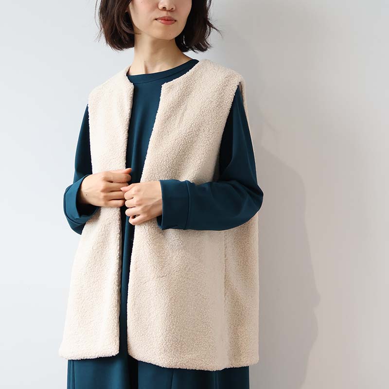 エムビー ミントブリーズ　（MB mint breeze）/【大きいサイズ】ボア ベスト付き 中綿 キルトコート MB mint breeze（エムビーミントブリーズ） ミントブリーズ L〜6L ボア