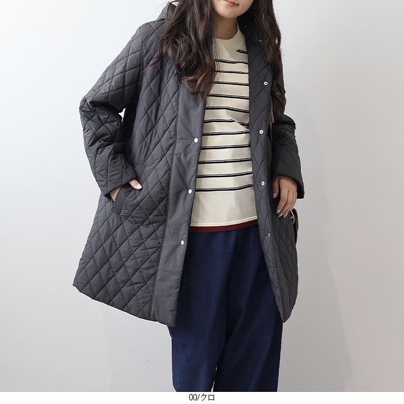 エムビー ミントブリーズ　（MB mint breeze）/【大きいサイズ】中綿キルト切替えフーテッドコート MB mint breeze（エムビーミントブリーズ） ミントブリーズ mb