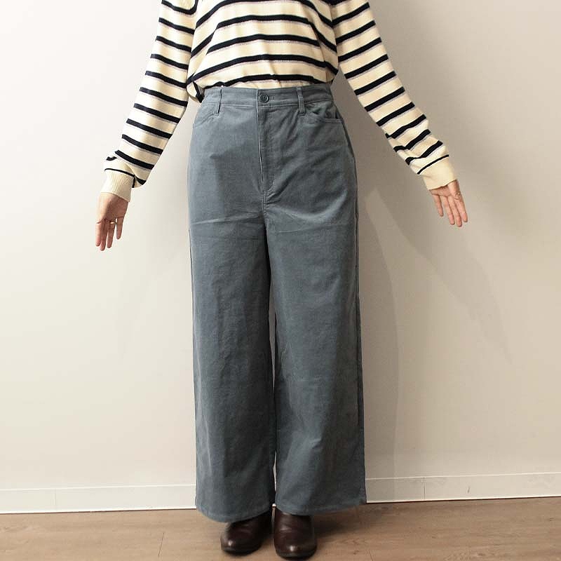 MB mint breeze セール ストレッチ コーデュロイ ワイドパンツ
