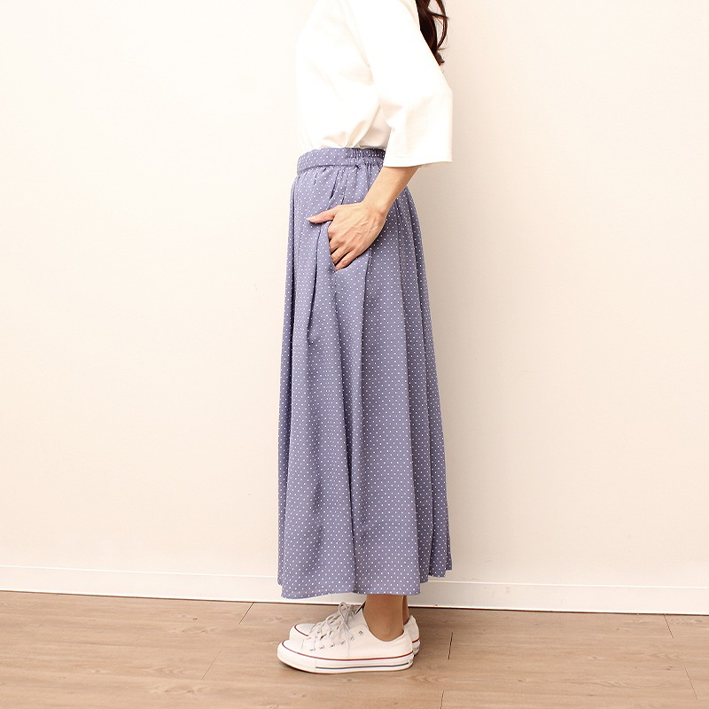 ドット柄ロングスカート ヘヨン ドット柄 ロングスカート