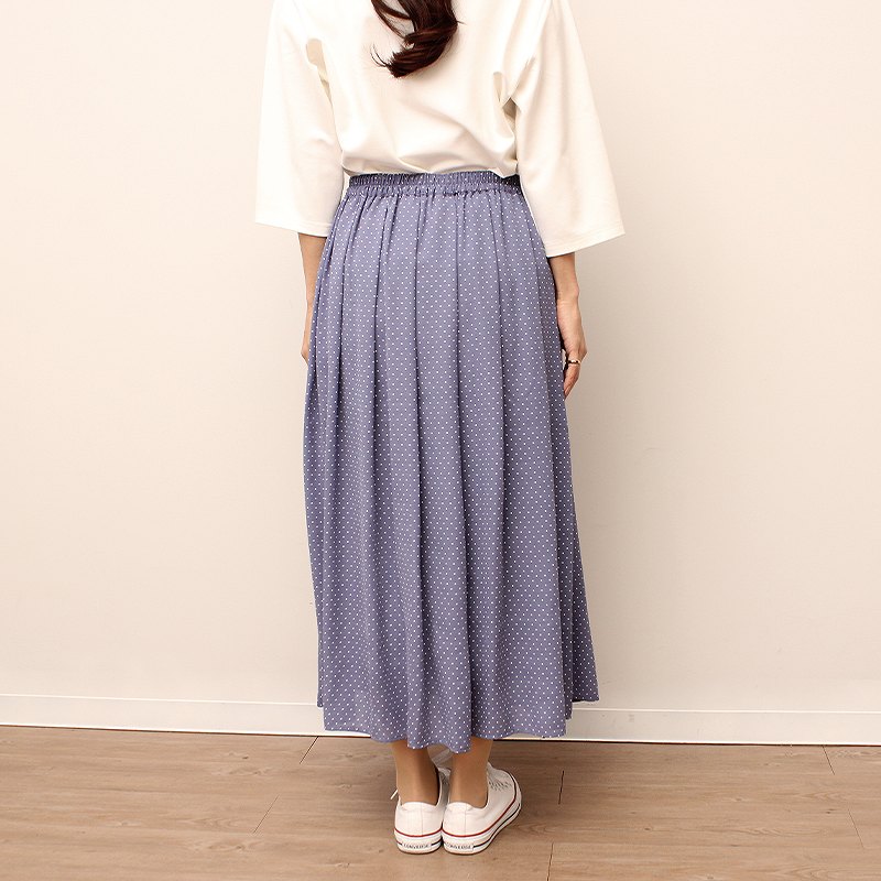 【モード】3months 24AW 水玉プリーツピンクワイドスカート 蛍光ピンク インナーペチパン付きプリーツスカート | mamecocloset