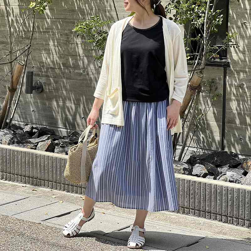 ☆ MB mintbreeze ストライプスカートスーツ 黒 15 大きいサイズ