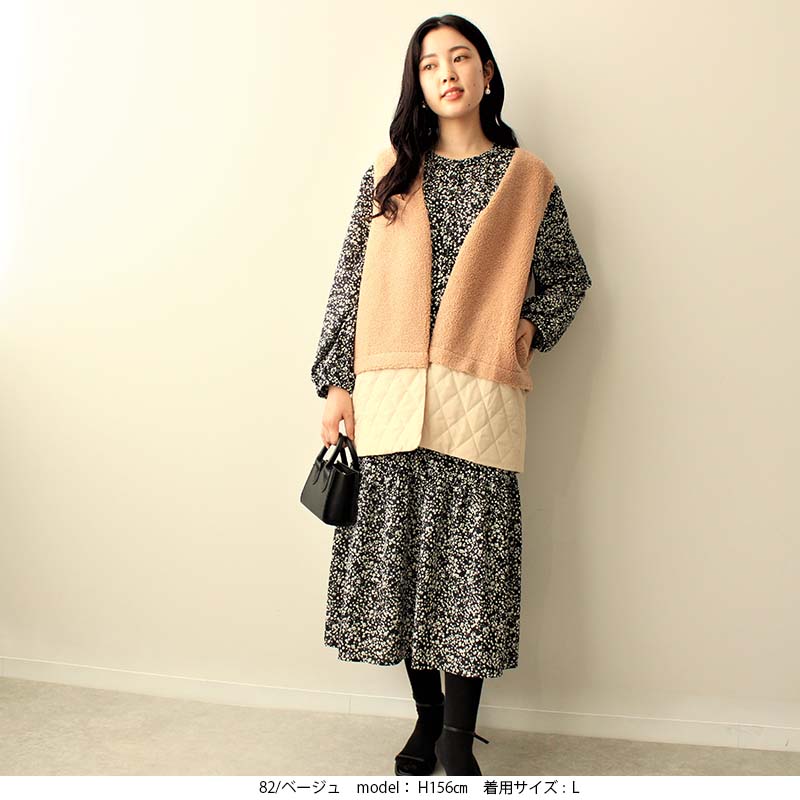 MB mint breeze（エムビーミントブリーズ） セール ボア キルト 切替