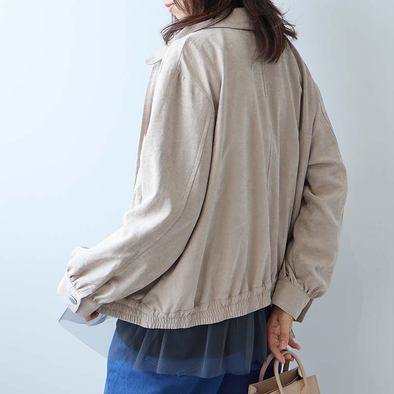 leswel L〜5L ブロントZIP シャツカラーブルゾン ジャケット 大きい