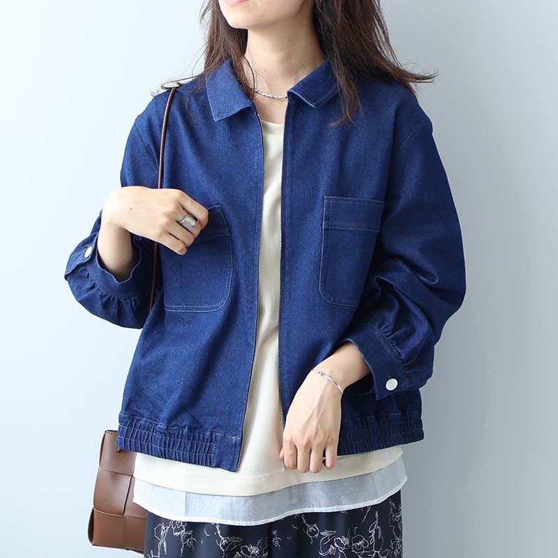 leswel L〜5L ブロントZIP シャツカラーブルゾン ジャケット 大きい