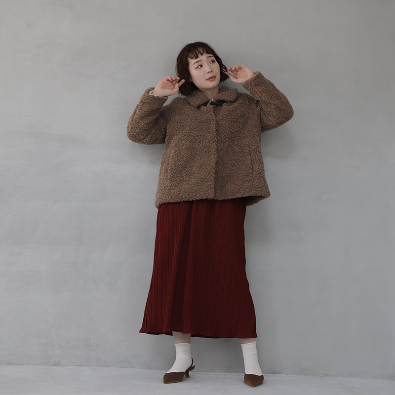 leswel L〜5L ボアジャケット 大きいサイズ レディース 冬 コート