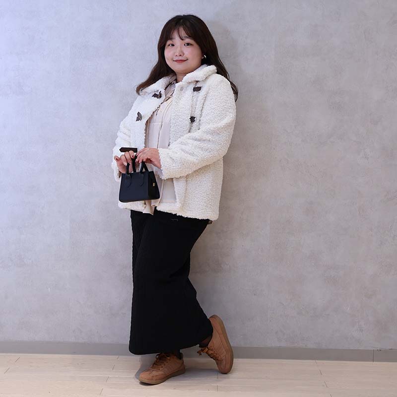 leswel L〜3L yuki×leswel ふんわりループボアジャケット 大きい