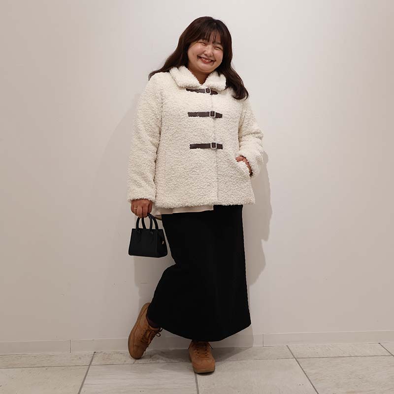 leswel L〜3L yuki×leswel ふんわりループボアジャケット 大きい