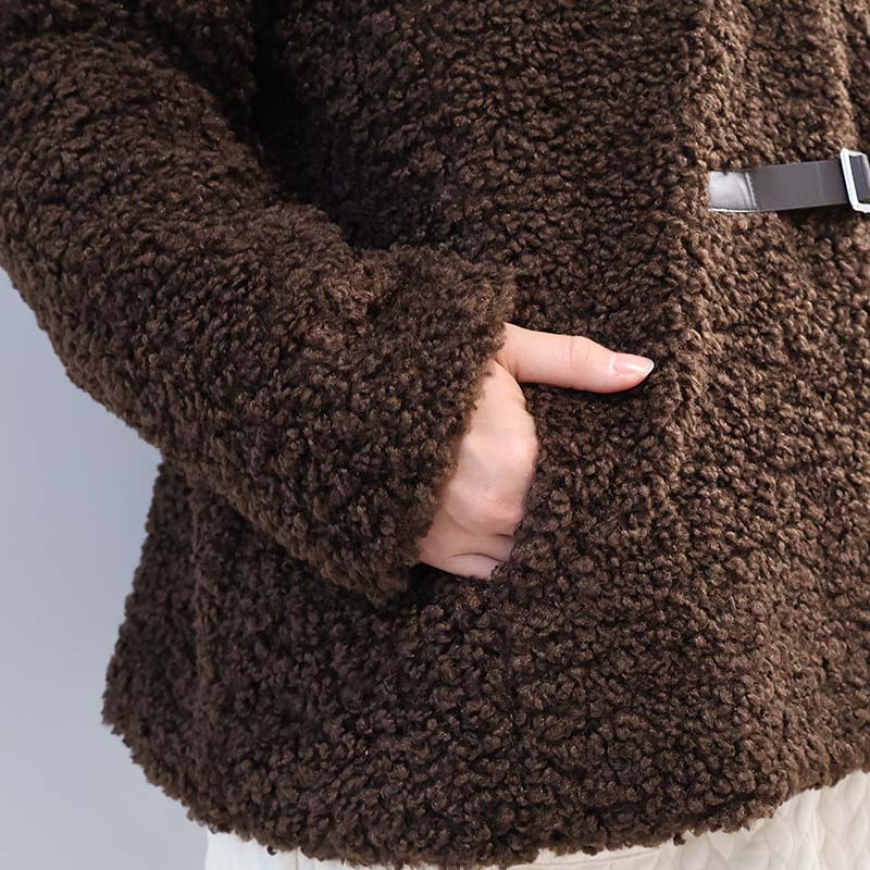 leswel L〜3L yuki×leswel ふんわりループボアジャケット 大きい