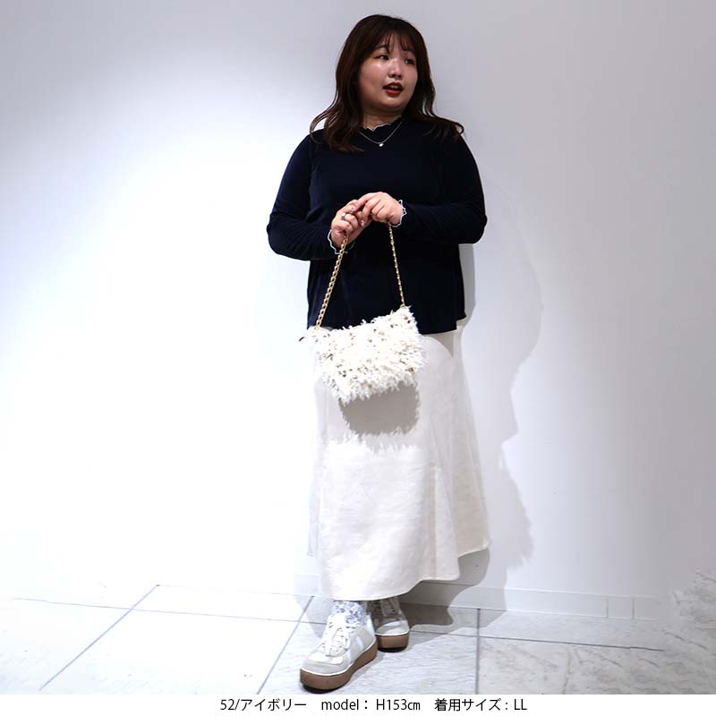 leswel L〜3Lyuki×leswelコラボ L〜3L ニット スエード ロングスカート