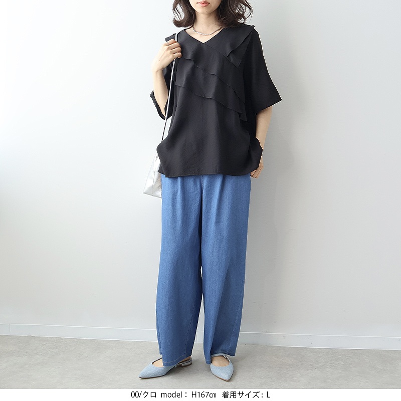 ブラウス シャツ 「L〜5L 大きいサイズ」ドライワッシャーVネック切替えブラウス 半袖 春夏 レディース 楽天市場】【新作L〜5L】ドライワッシャー Vネック 切替え