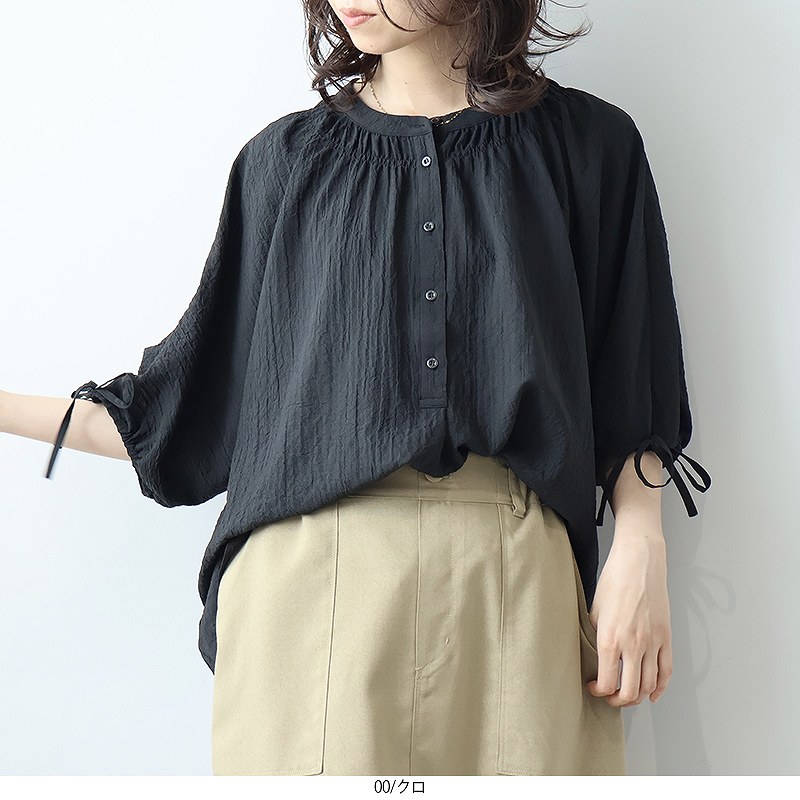 L〜5L ドルマンスリーブ ブラウス 大きいサイズ レディース 夏服 可愛いleswel レスウェル ミントブリーズ シアサッカー MB mint breeze L〜5L ドルマンスリーブ ブラウス 大きいサイズ