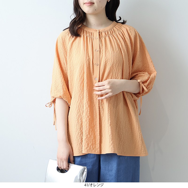 L〜5L ドルマンスリーブ ブラウス 大きいサイズ レディース 夏服 可愛いleswel レスウェル ミントブリーズ シアサッカー MB mint breeze L〜5L ドルマンスリーブ ブラウス 大きいサイズ