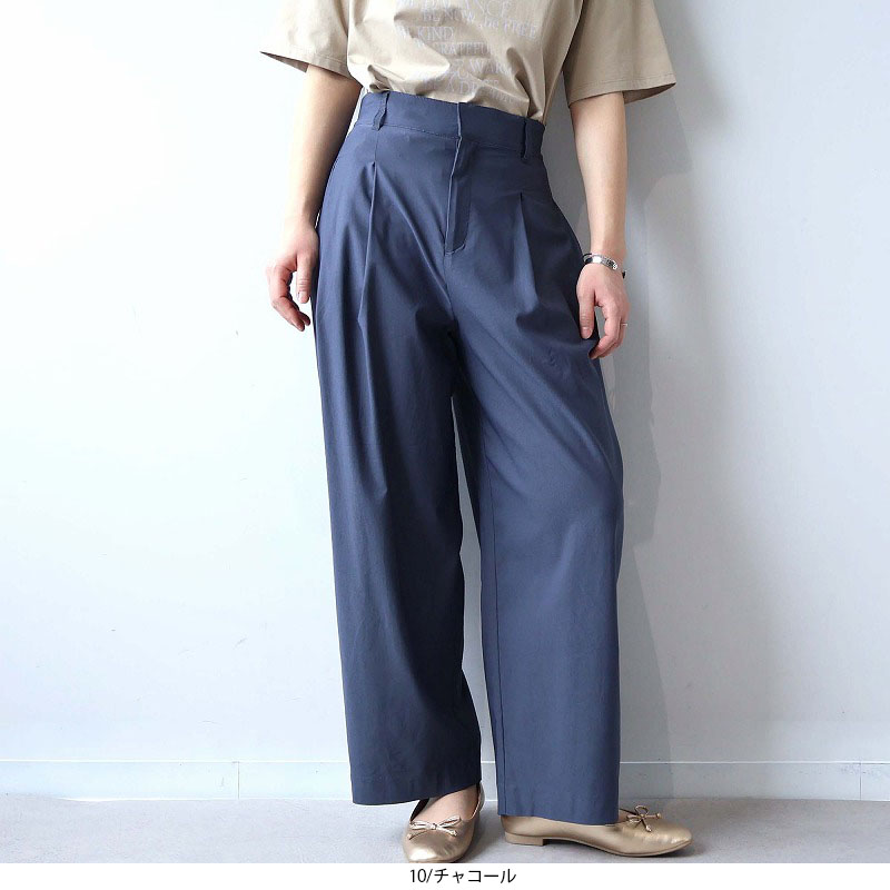 leswel レスウェルL〜5L タックワイドパンツ 大きいサイズ レディース