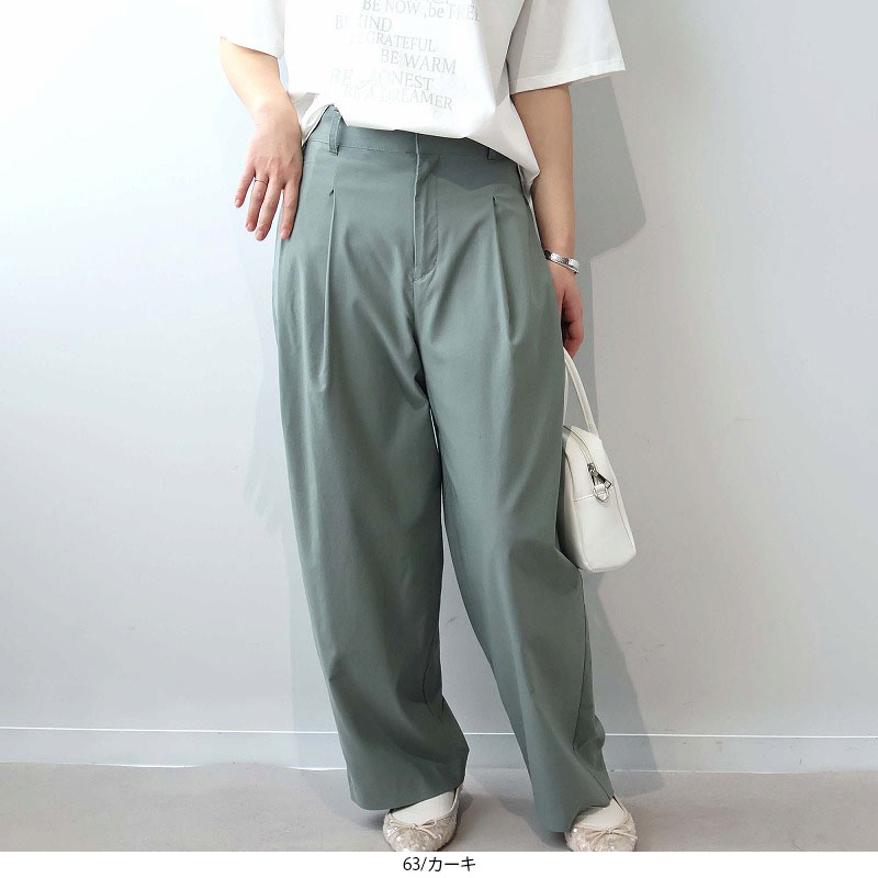 leswel レスウェルL〜5L タックワイドパンツ 大きいサイズ レディース