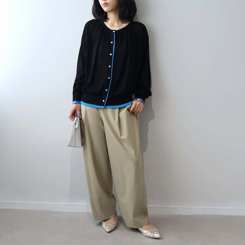 leswel レスウェルL〜5L タックワイドパンツ 大きいサイズ レディース