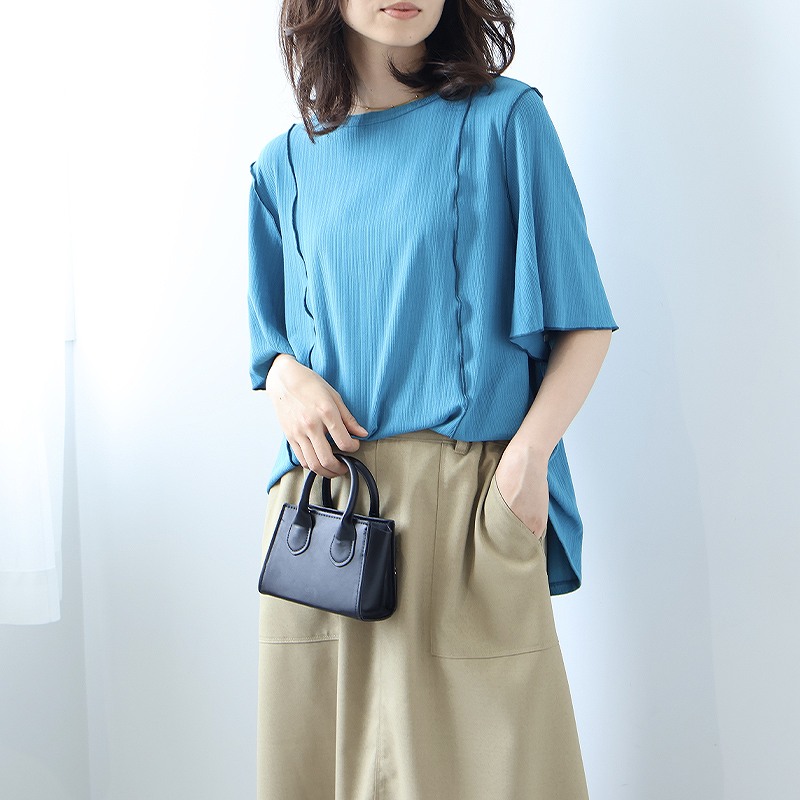 MB mint breeze L〜5L リブ配色 メロー Tシャツ カットソー