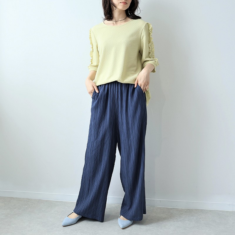 パンツ mint MB mint breeze L〜5L ジャガード楊柳 イージーパンツ 大きい
