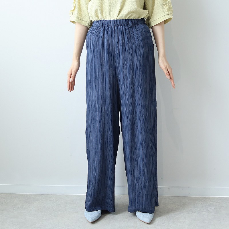MB mint breeze L〜5L ジャガード楊柳 イージーパンツ 大きい