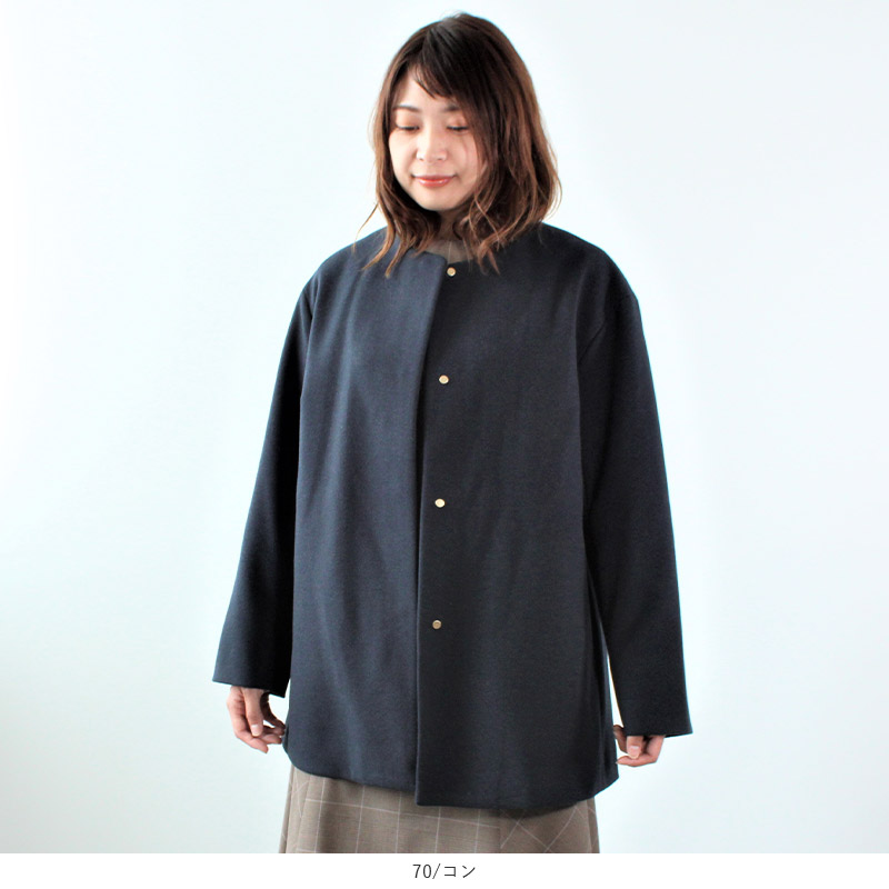 mint designs ノーカラー ジャケット 黒 フリーサイズ-