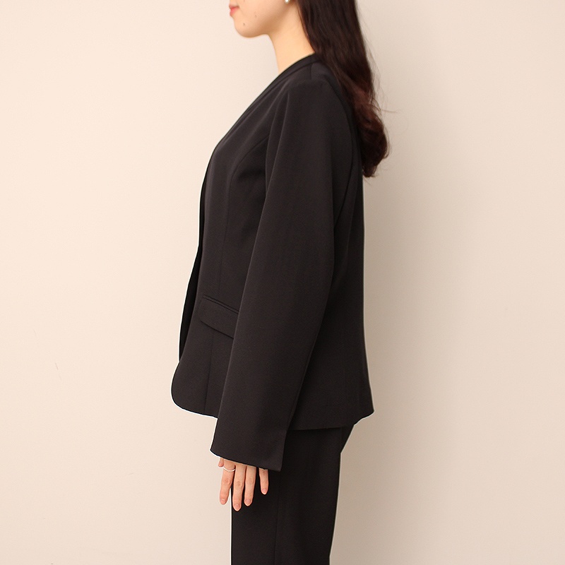 ノーカラージャケット ウォッシャブルオフィス 卒業式 入学式 母親 大きいサイズ レディース fleur ミントブリーズ　      返品交換不可 MB mint breeze ノーカラージャケット ウォッシャブルオフィス