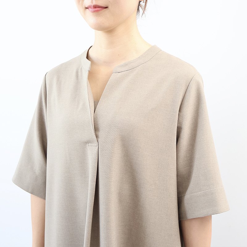 MB mint breeze L〜5L リネンライク スキッパー ワンピース
