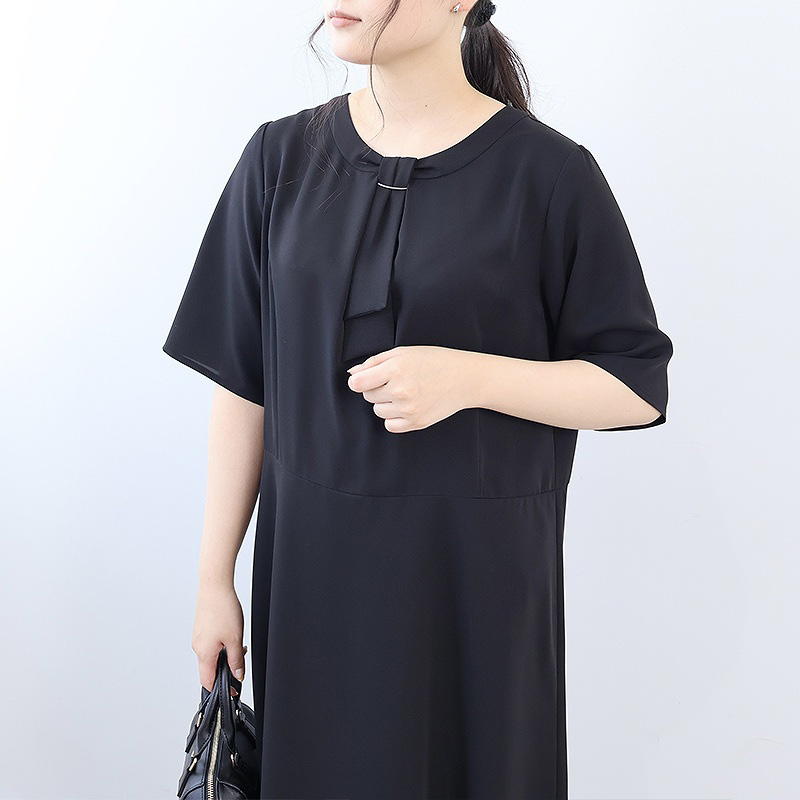 スペシャル特典 L〜5L breeze mint by fleur ボウタイ 大きい ワンピース 切替え ワンピース
