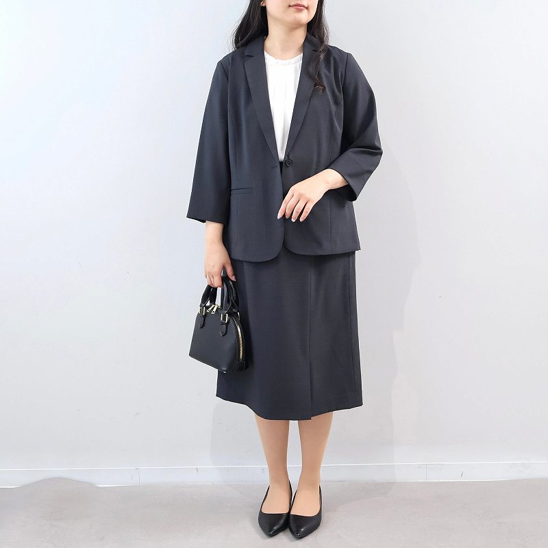 L〜6L 接触冷感 ストレッチ リネンライク テーラードジャケット 大きいサイズ レディース 春夏 7分袖fleur ミントブリーズの画像