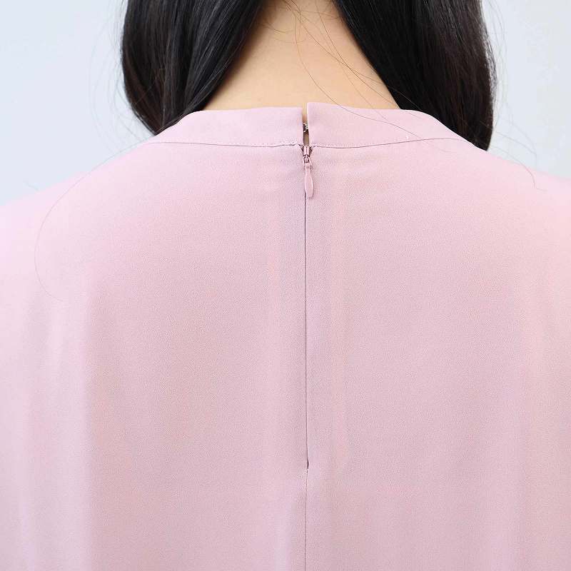L〜6L 接触冷感 抗菌 消臭 さらさらジョーゼットプリーツ ブラウス 大きいサイズ レディース 夏春fleur by mint breezeミントブリーズの画像