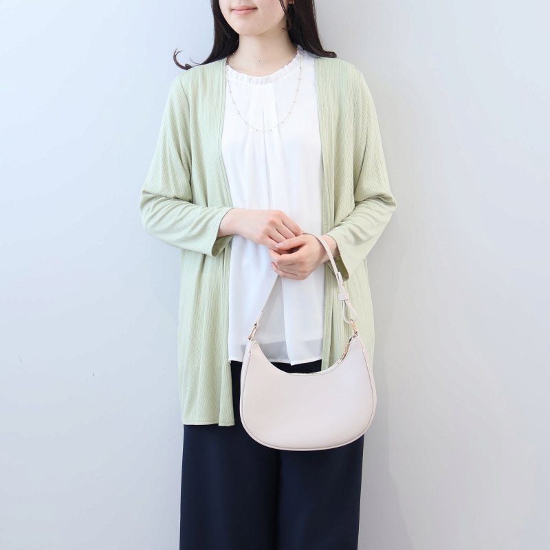 L〜6L UVカット 接触冷感 テレコトッパー ロングカーディガン 大きいサイズ レディース 春夏 8分袖 fleurbymint breeze フルール バイ ミントブリーズの画像