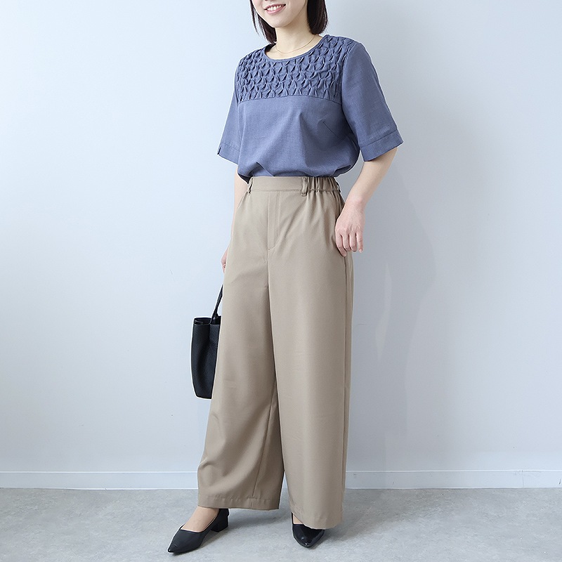 L〜5L 接触冷感 ドライタッチ ワイドパンツ 大きいサイズ レディース 夏 ズボン 速乾fleur by mint breeze フルール バイ ミントブリーズ返品交換不可 MB mint breeze L〜5L 接触冷感 ドライタッチ ワイドパンツ