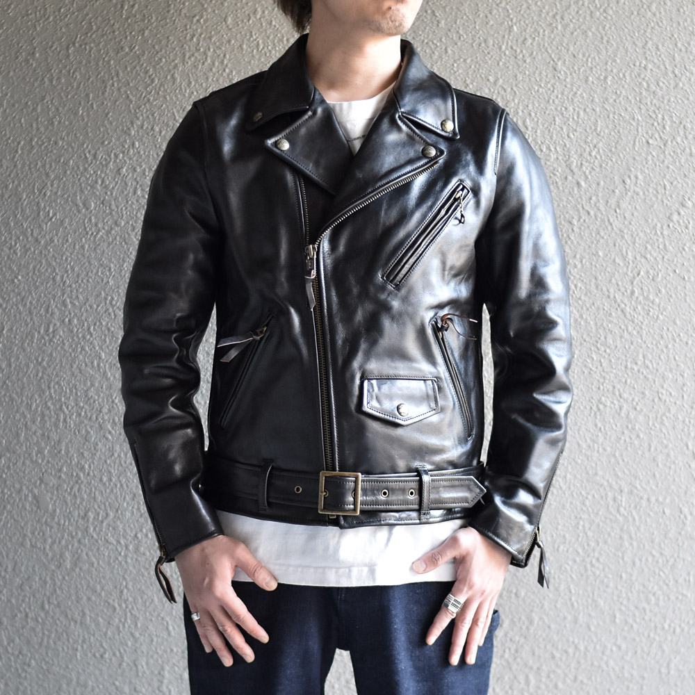 LIASON (リエゾン) ダブルライダースジャケット ホースハイド 馬革 茶