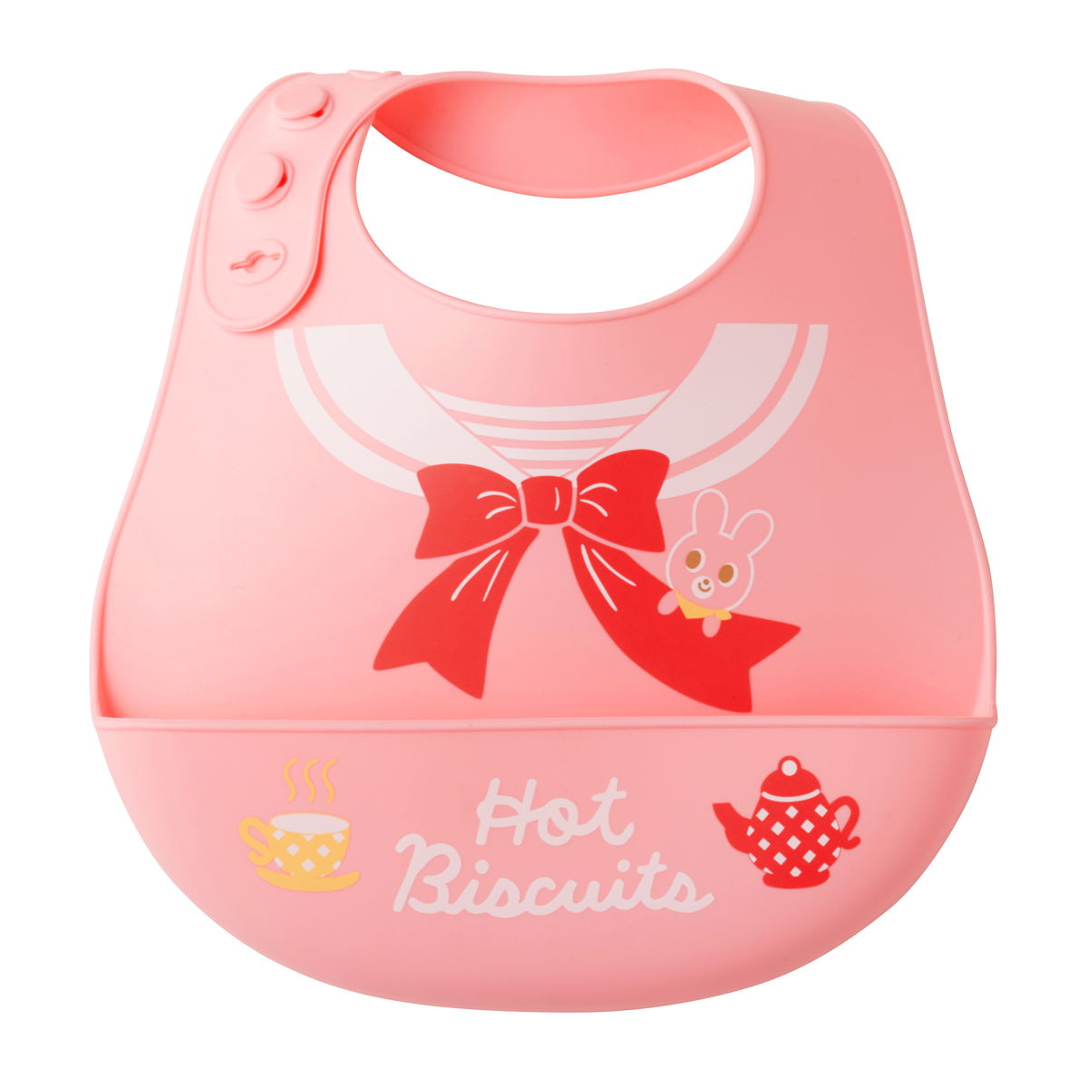 HOT BISCUITS ミキハウス シリコン製 ランチスタイ ピンク