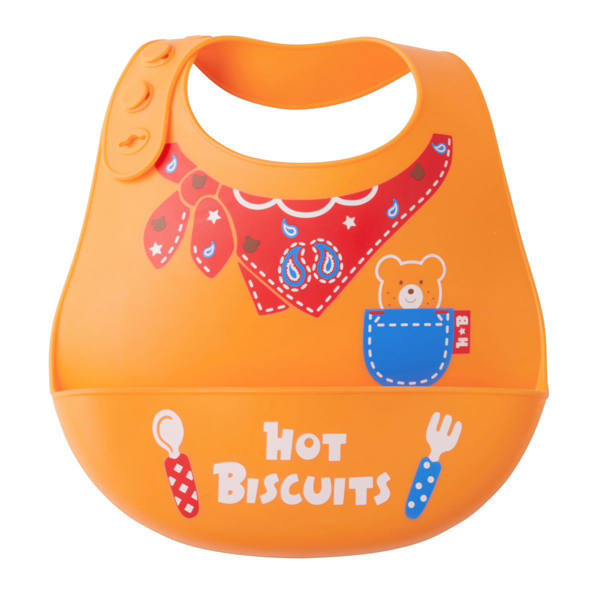 HOT BISCUITS ミキハウス シリコン製 ランチスタイ ピンク
