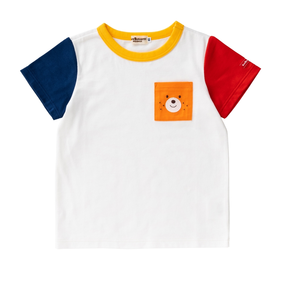 ミキハウス ポケットTシャツ WEB限定カラーあり アウトレット 白 グレー ピンク オレンジ 青 ...