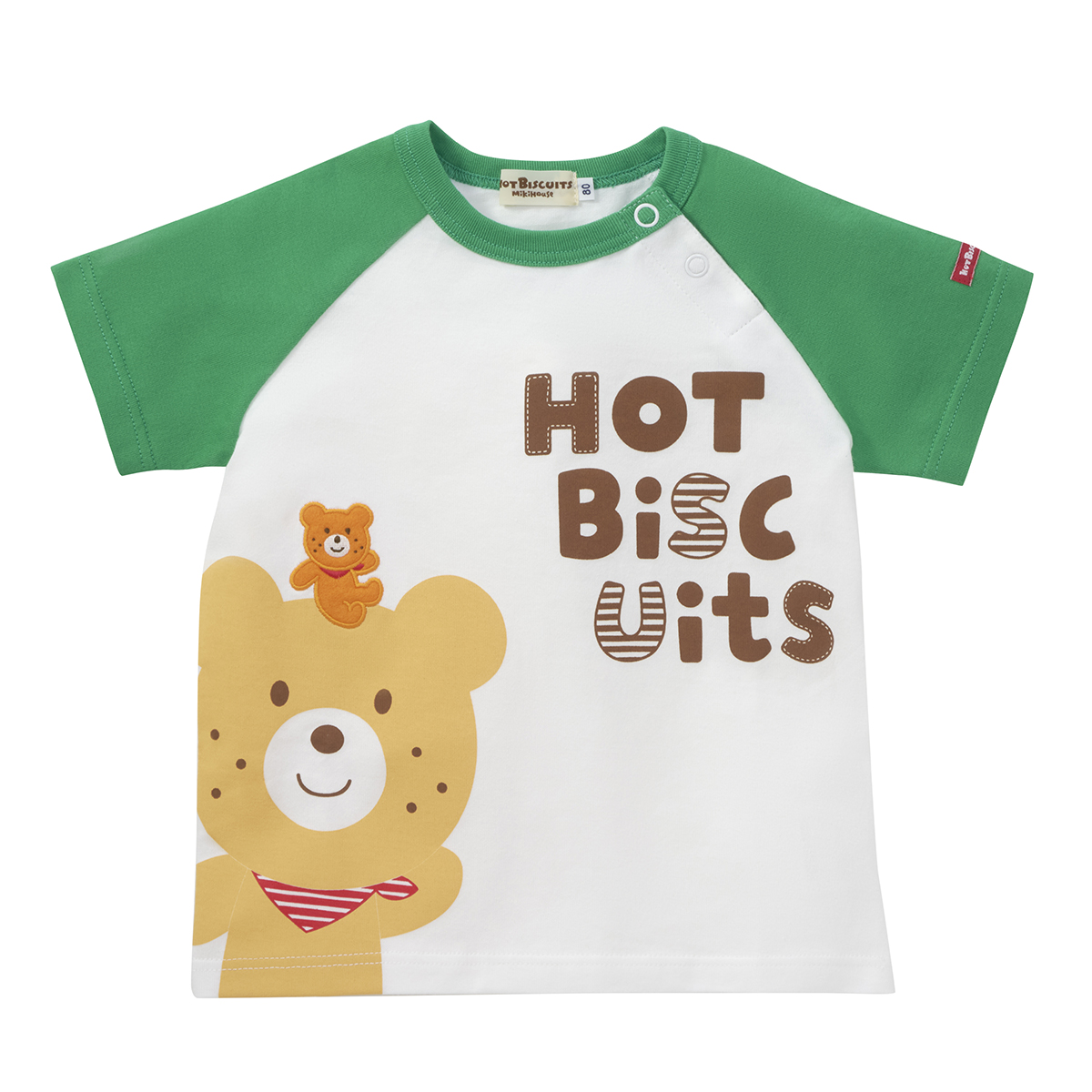 HOT BISCUITS ミキハウス キャラクター ラグラン半袖Tシャツ