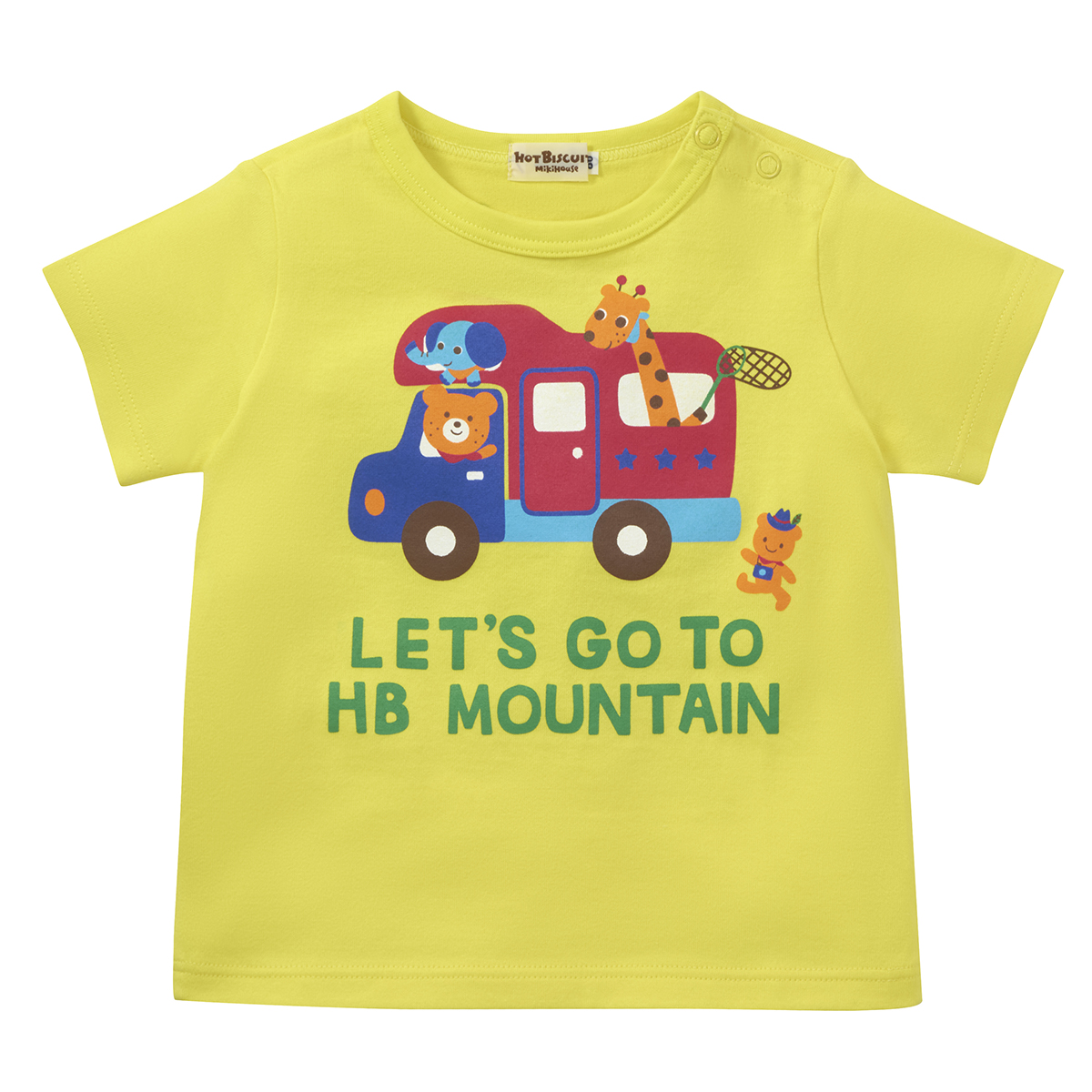 ミキハウス ビーンズ 乗り物半袖Tシャツ アウトレット 黄 マルチカラー 80cm 90cm 100cm 110cm 120cm ホットビスケッツ HOT BISCUITS | HOT BISCUITS | 01