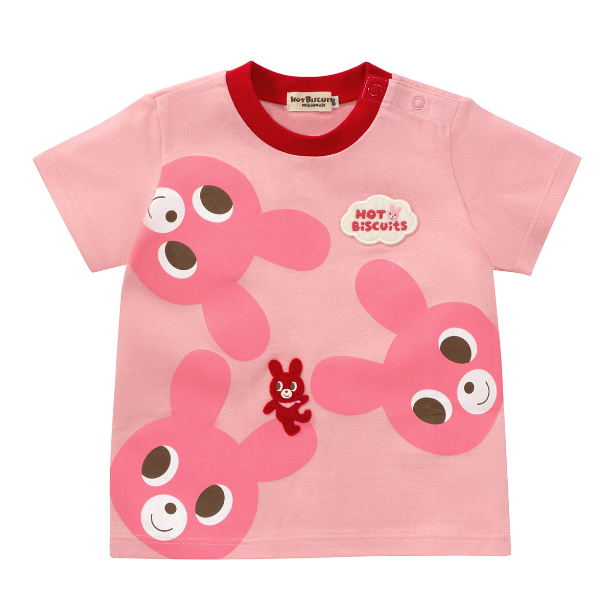 HOT BISCUITS ミキハウス キャラクターひょっこり 半袖Tシャツ 黄