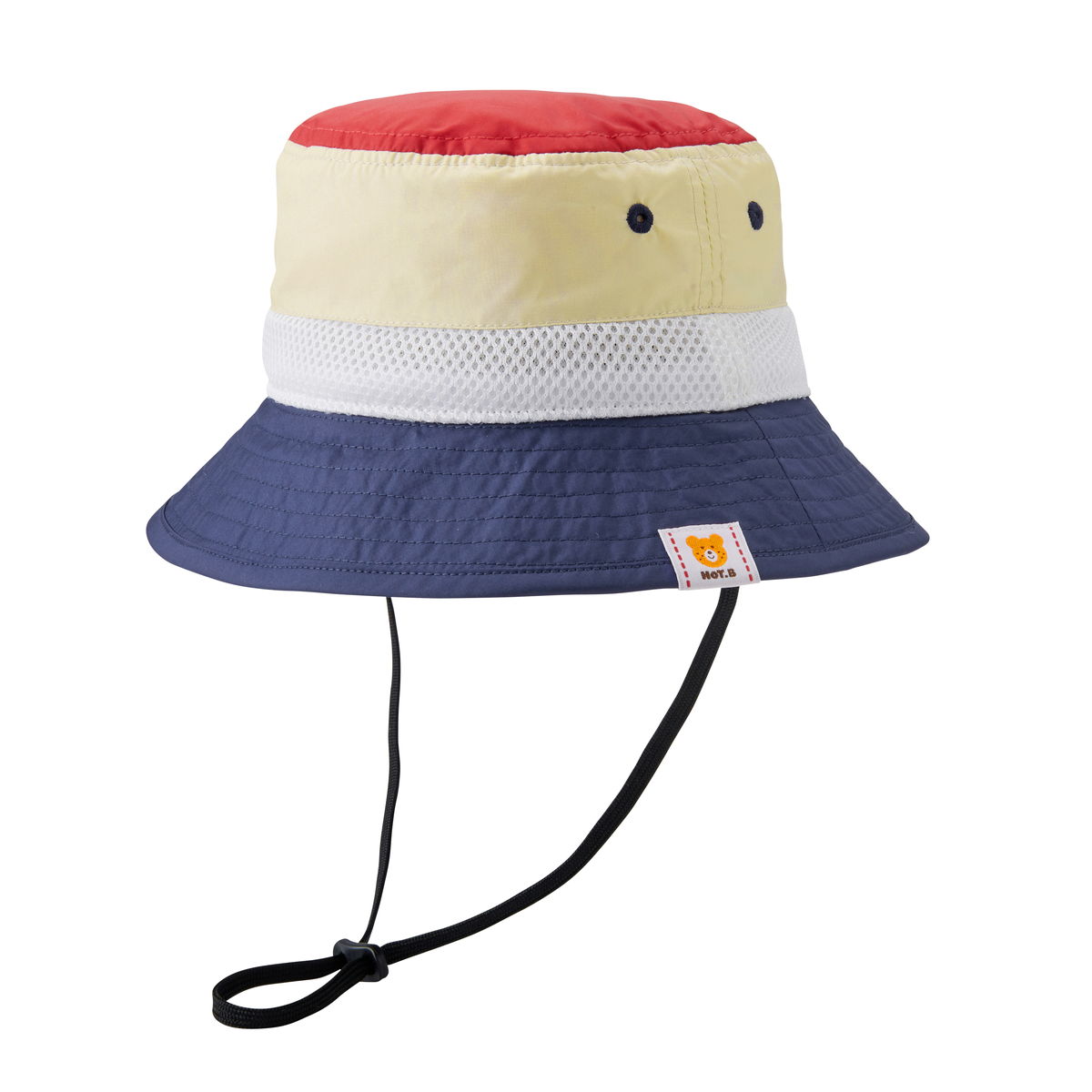 HOT BISCUITS ミキハウス 日よけ付き サファリハット 赤×紺 サックス S 