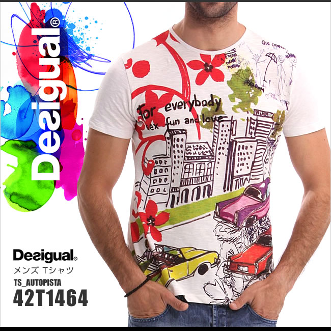 Desigual デシグアル Tシャツ メンズ 半袖 42T1464 DG11021 正規品 本物保証 :DG11021:ホットケーキ - 通販 -  Yahoo!ショッピング